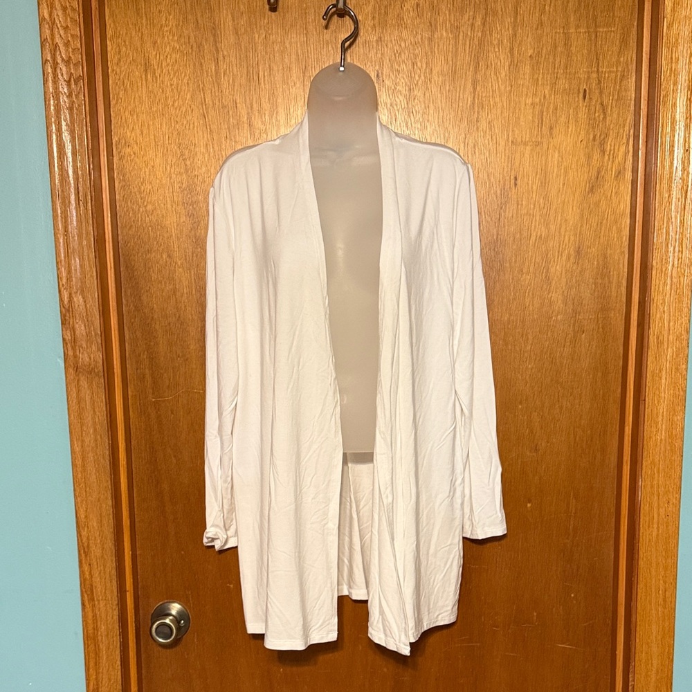 Karen Scott White Open Front Cardigan Soft & Stretchy NWT Petite XL